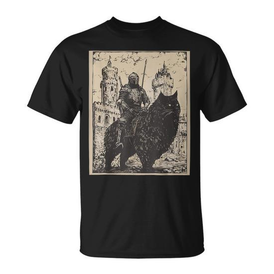 Knight Cat Rider Vintage 90S Medieval Knight Riding Cat