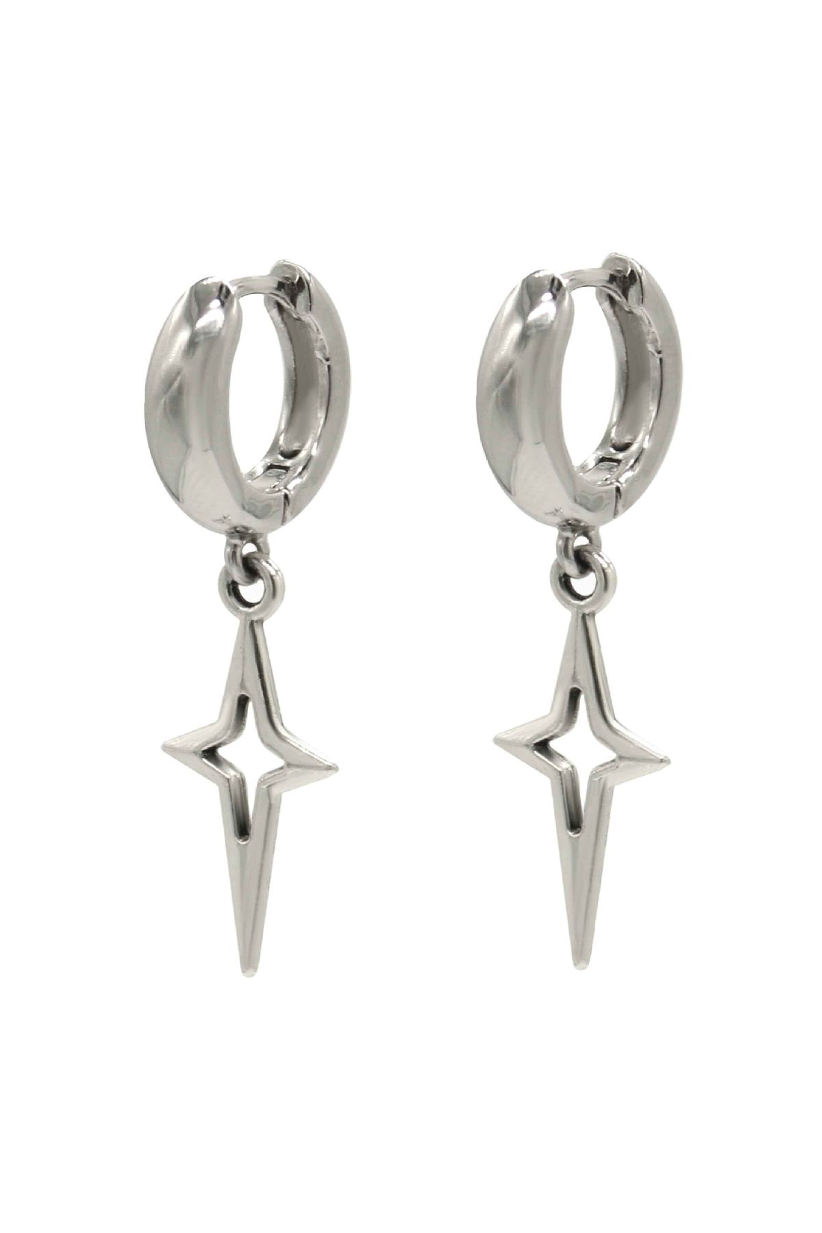 Velvet Luna Sparkle Charm Huggie Earrings in Silver at Nordstrom